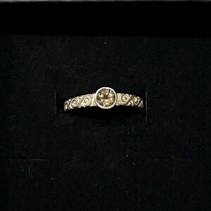 Sterling silver ring with light brown stone, size 8.5
